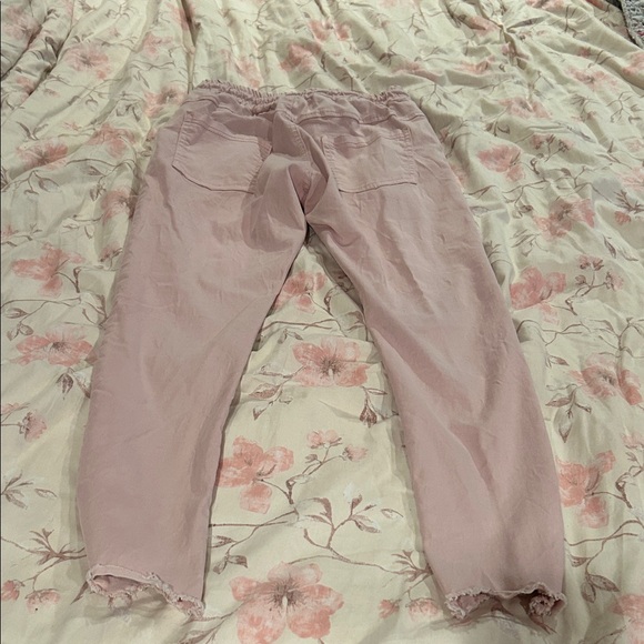Venti6 NWOT Pink Stretchy Freyed Hem Joggers. Drawstring Waist . Soft Size S - Picture 9 of 10